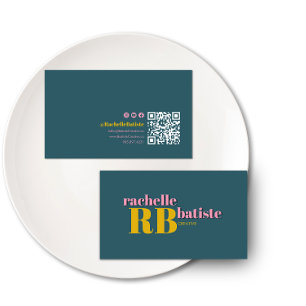 Carte De Visite Découvrir le style   Retro Social Media QR Code