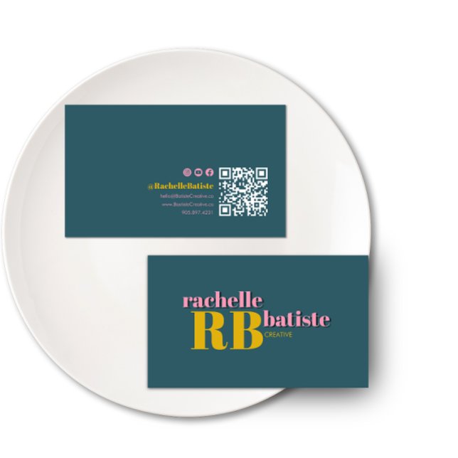 Carte De Visite Découvrir le style | Retro Social Media QR Code (Créateur téléchargé)