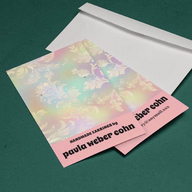 Carte de visite d'écran de luxe rose floral (Créateur téléchargé)