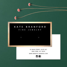 Carte de visite d'écran d'oreille en or noir