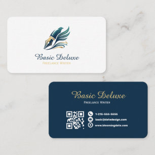 Carte de visite d'écrivain indépendant avec code Q