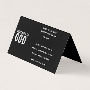 CARTE DE VISITE DÉDIÉ À DIEU COOL PERSONNALISABLE TEXTE BLANC