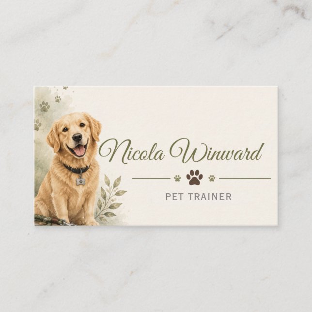 Carte de visite d'éducateur d'animaux (Devant)