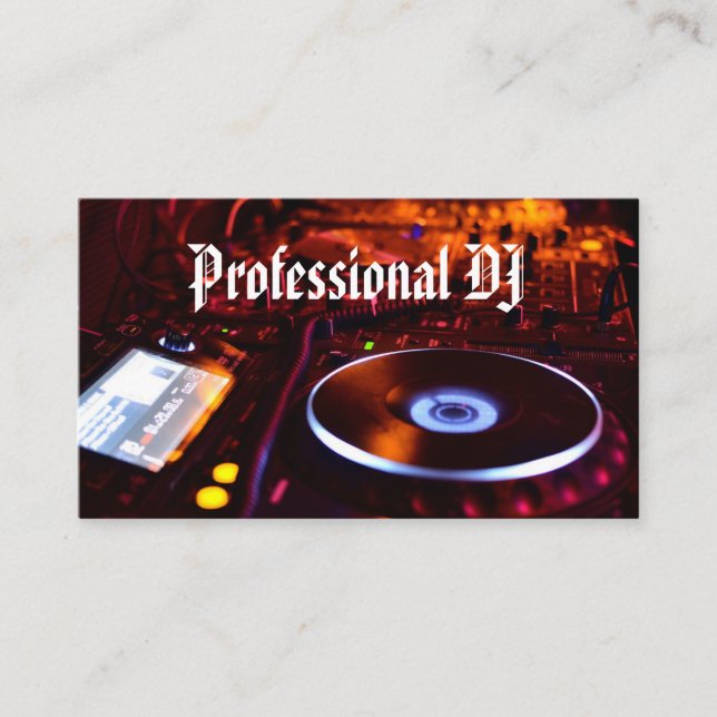 Carte De Visite Deejay Professionnel  (Devant)