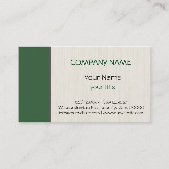 Carte De Visite Deep moss vert professionnel élégant moderne (Devant)