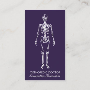 Carte De Visite Deep Violet violet médecin Skeleton orthopédique