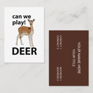 Carte De Visite Deer Pouvons-Nous Jouer De Mignons Cerfs