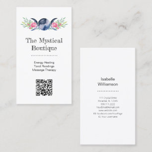 Carte De Visite Déesse Triple Lune Céleste Code QR Métaphysique