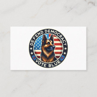 Carte De Visite Défendre la démocratie - Vote Blue - Berger allema