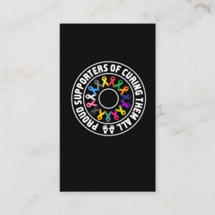 Carte De Visite Défenseur fier traitant la conscience de rubans d