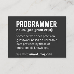 Carte De Visite Définition de programmeur drôle code développeur s