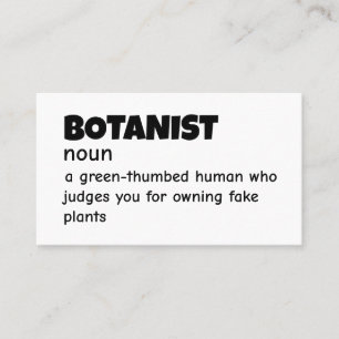 Carte De Visite Définition de scientifique botanique drôle