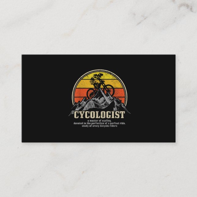 Carte De Visite Définition du cyclologue Funny Mountain VTT MTB (Devant)