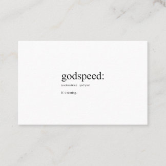 Carte De Visite Définitions amusantes en anglais : Godspeed