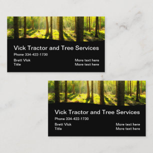 Carte De Visite Dégagement d'arbres et service de tracteur