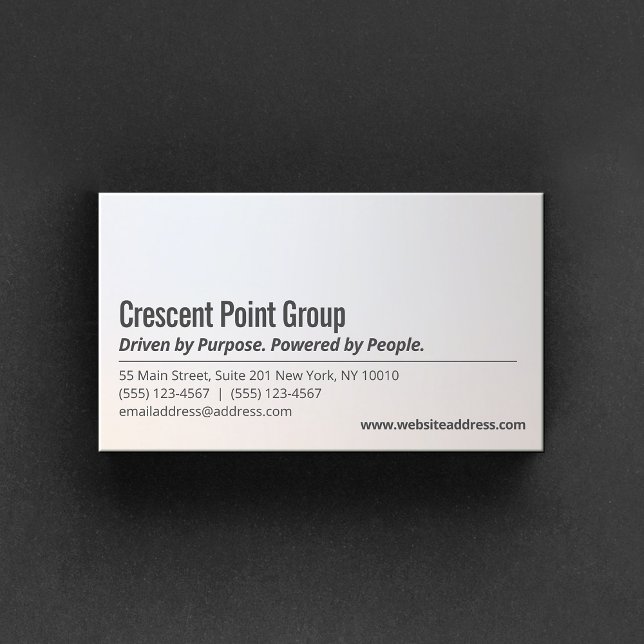 Carte De Visite Dégradé d'argent moderne et simple (Créateur téléchargé)