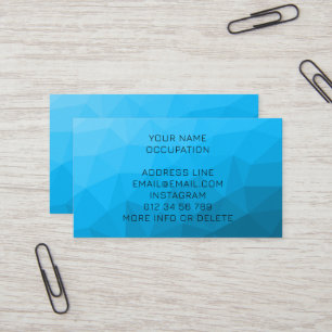 Carte De Visite Dégradé de cyan bleu motif en maille géométrique T