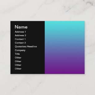 Carte De Visite Dégradé de fond simple Turquoise Bleu Violet