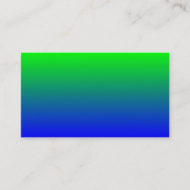 Carte De Visite Dégradé de vert citron à bleu (Devant)