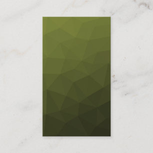 Carte De Visite Dégradé de vert olive de l'armée à motif géométriq