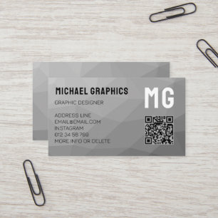 Carte De Visite Dégradé Gris Motif De Maillage Géométrique Élégant