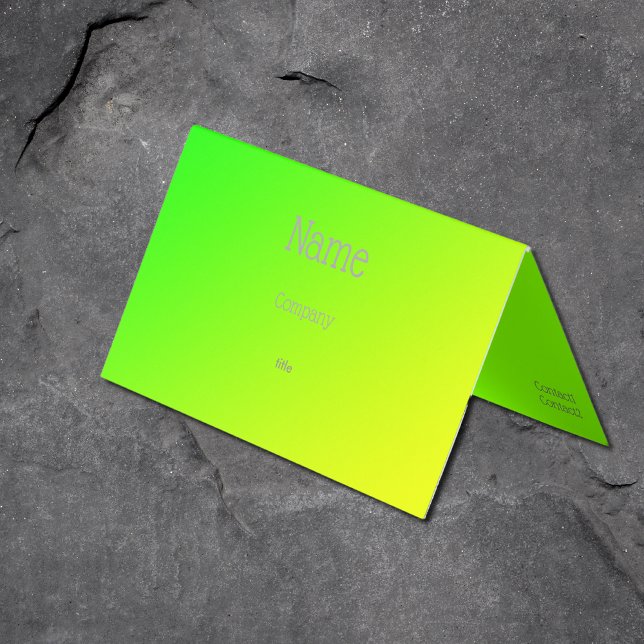 Carte De Visite dégradé jaune-vert fluorescent (Créateur téléchargé)