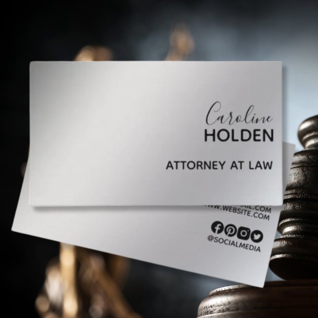 Carte De Visite Dégradé minimal en platine blanc (Créateur téléchargé)