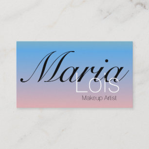 Carte De Visite Dégradé Ombré Beauté Maquillage Art Pink Blue