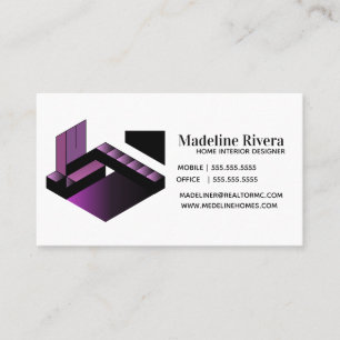 Carte De Visite Dégradé Ombre Violet Designer Intérieur Maison Noi