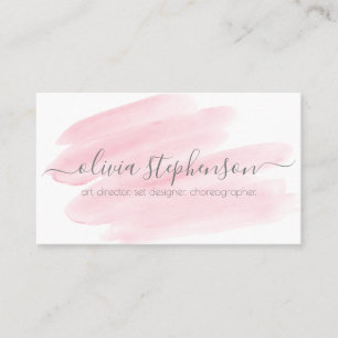 Carte De Visite Dégradé rose poudré aquarelle