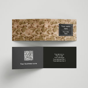 Carte De Visite Déguisement Désert, Camouflage Marron, Militaire, 