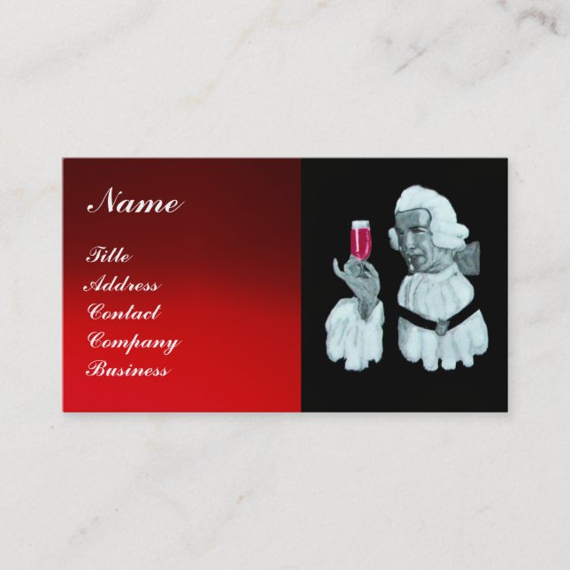 CARTE DE VISITE DÉGUSTATION DE VIN DE SOMMELIER FÊTE, SCEAU DE CIR (Devant)