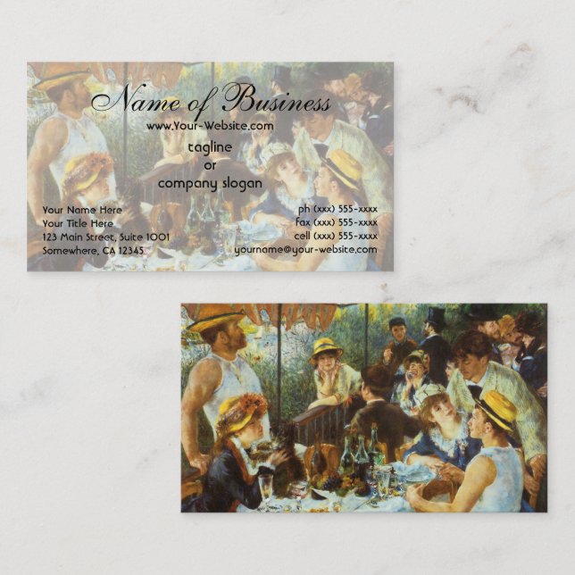 Carte De Visite Déjeuner de la fête nautique par Pierre Renoir (Devant / Derrière)
