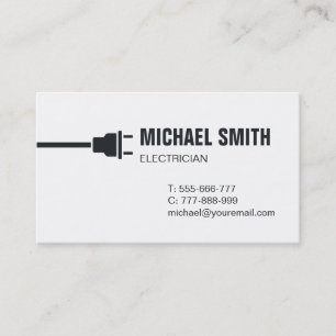 Carte de visite d'électricien avec prise électriqu
