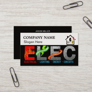 Carte de visite d'électricien personnalisée avec l