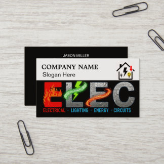 Carte de visite d'électricien personnalisée avec l