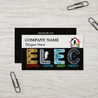 Carte de visite d'électricien personnalisée avec l