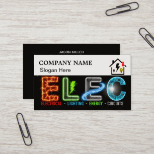 Carte de visite d'électricien personnalisée avec l