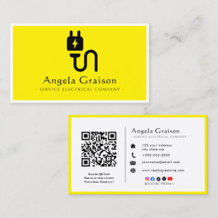 Carte de visite d'électricien professionnel