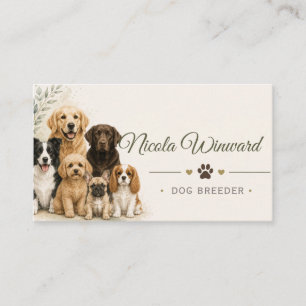 Carte de visite d'éleveur de chiens