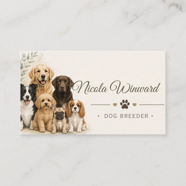 Carte de visite d'éleveur de chiens (Devant)
