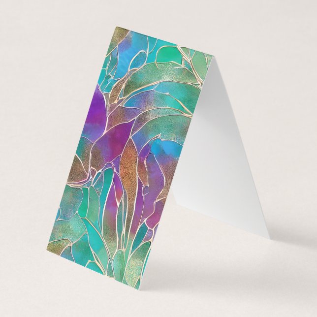 Carte De Visite Délicat Motif Jungle Gemstone Pastel Couleurs Sha (Devant)