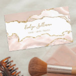 Carte De Visite delicate ivory blush agate business card<br><div class="desc">beauty professional business card</div>