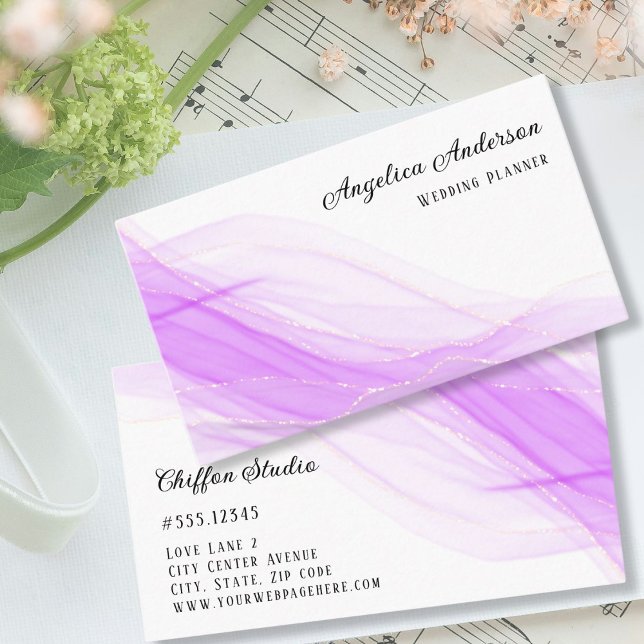 Carte de visite Delicate Purple Gold Détails (Créateur téléchargé)