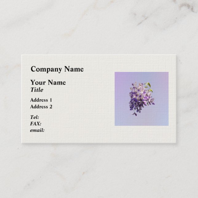 Carte De Visite Delicate Wisteria (Devant)