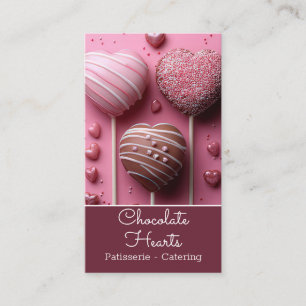 Carte De Visite délicieux coeur chocolat pâtisserie arrière - plan
