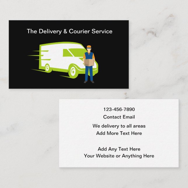 Carte De Visite Delivery And Courier Services Business Card (Devant / Derrière)