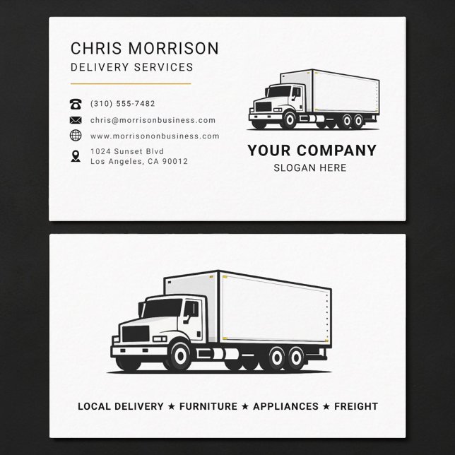 Carte De Visite Delivery Services Truck  (Créateur téléchargé)