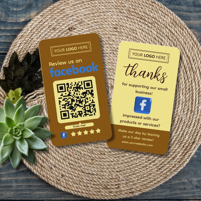 Carte De Visite Demande d'avis Facebook Bronze (Facebook customer review request card with QR code)