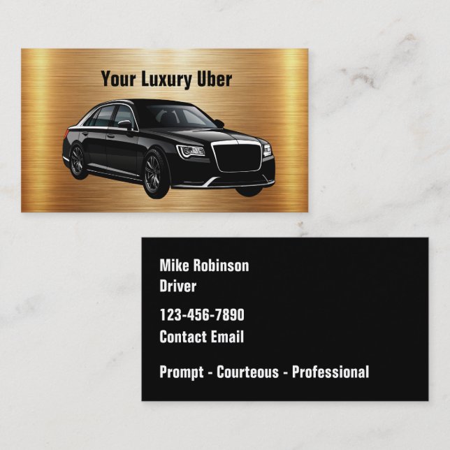 Carte De Visite Demande de course de chauffeur Uber classe (Devant / Derrière)